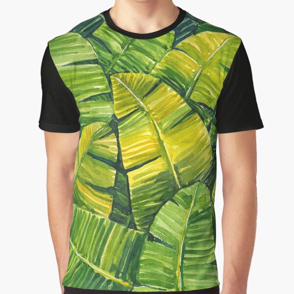 Banana Leaves grafisk T-shirt Black L