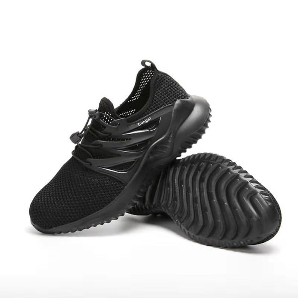 Säkerhetsskor för män Arbetsträningsskor för kvinnor Lätta utomhusskor b023 Black 43