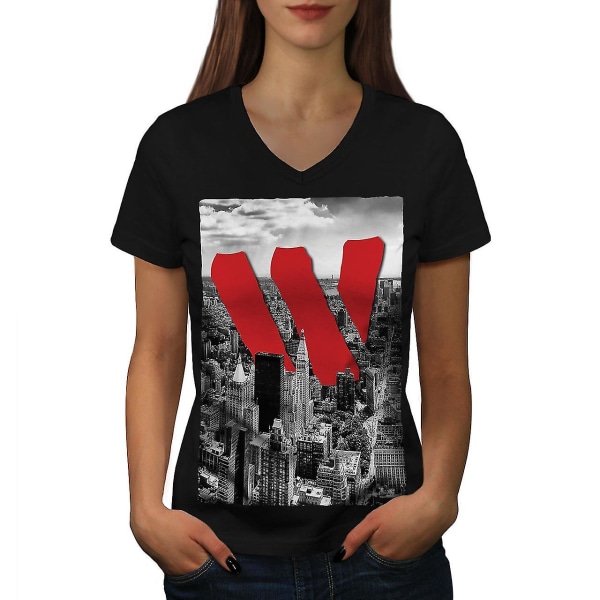 T-shirt för kvinnor med stadsutsikt L