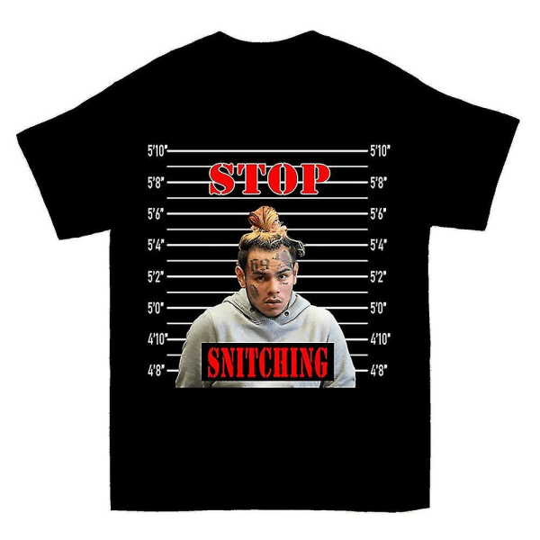 Stoppa Snitching Tekashi 6ix9ine Svart T-shirt S