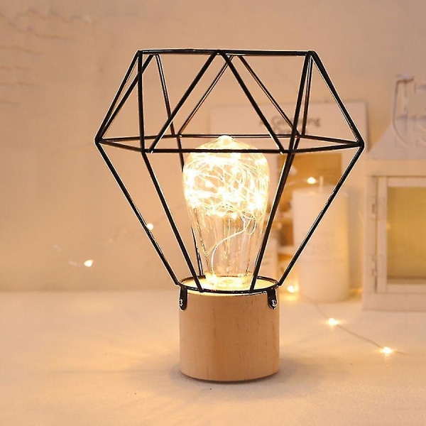 Nordic art järn ihålig bordslampa led koppartrådslampa nattlampa vardagsrum sovrum sängbord readi