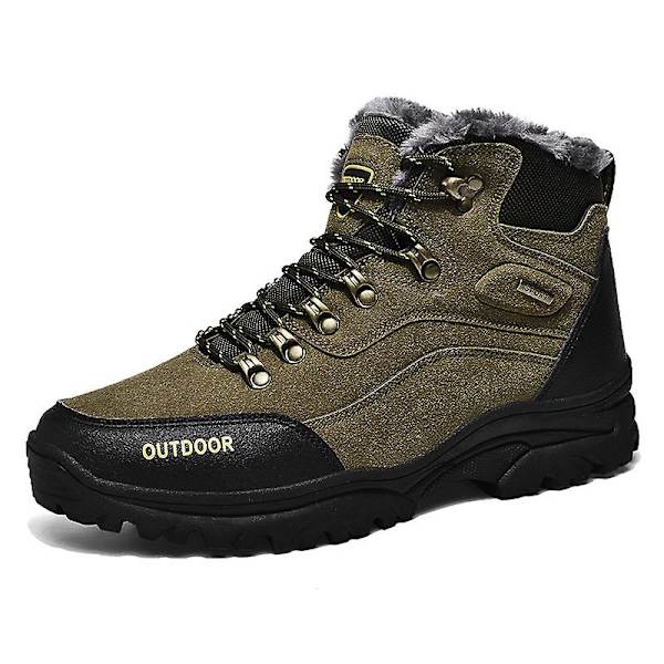 Vandringsskor för män Mid-Top Varm fleece bomullsskor Fr9055 Green 41
