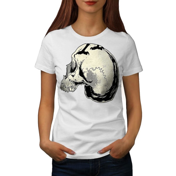 Human Dead Scalp Skull Whitet-shirt för kvinnor S