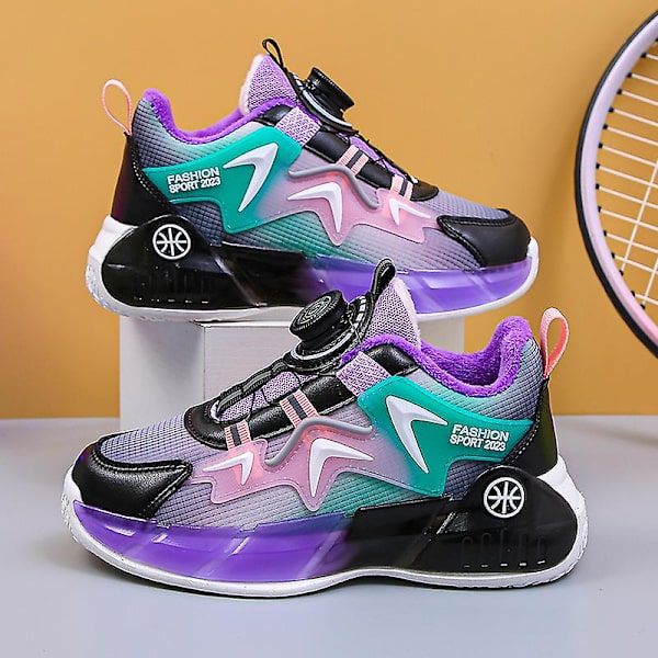 Barn Pojkar Flickor Sneakers Löparskor som andas Mode Sportskor 2Kl836 Purple 34