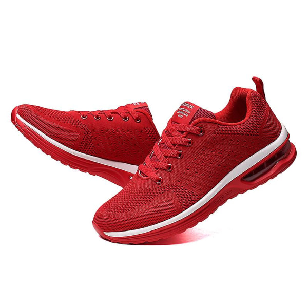 Lätta Sneakers för män Andas löparskor Mode Sportskor 3D5066 Red 44