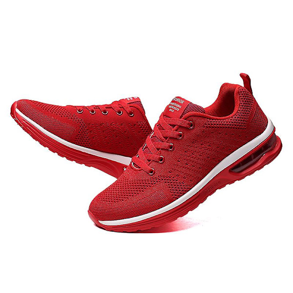 Lätta Sneakers för män Andas löparskor Mode Sportskor 3D5066 Red 46