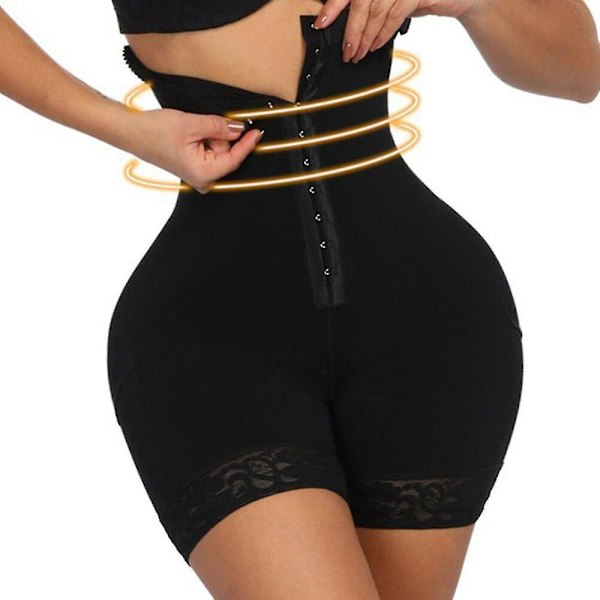 Damer Shapewear Träning Waist trainer Korsett Butt Lifter Magkontroll Plus Size Booty Lift Dragande underkläder Shaper,svart L