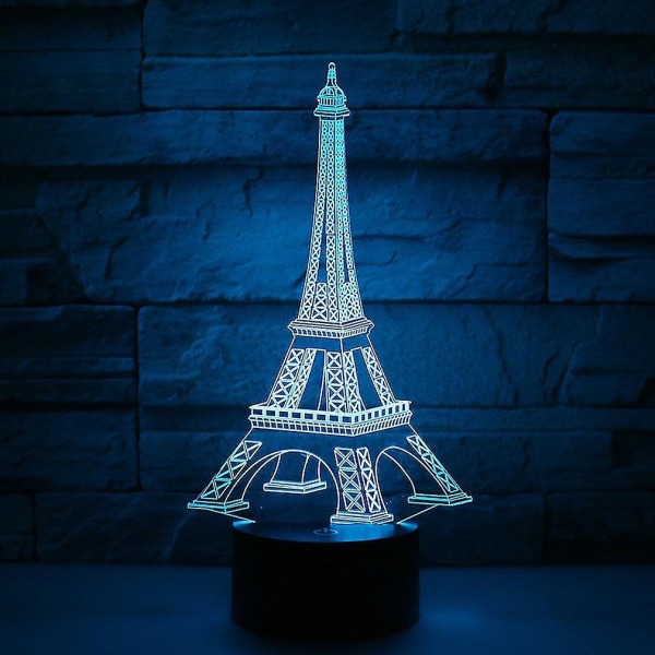 Paris Eiffeltornet 3d Led Nattlampa Barn Sovrum Bordslampa