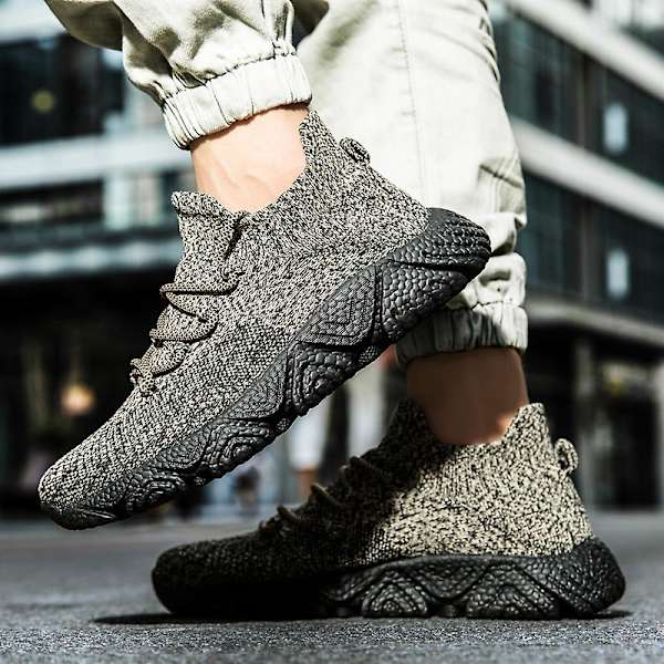 Herr Fly Weaving Sneakers Andas löparskor Mode Sportskor 3Am88 Khaki 44