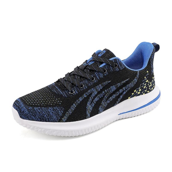 Herr Fly Weaving Sneakers Andas löparskor Mode Sportskor 3A706 BlackBlue 43