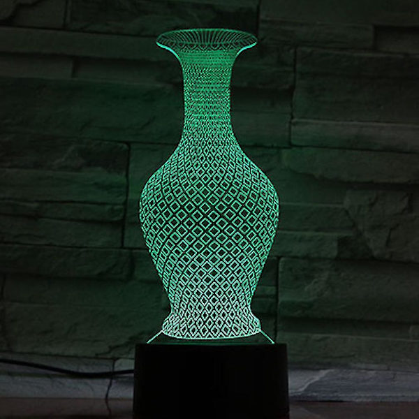 Vas Colorful3d Led Nattljus Sovrumsbordslampa Färgskiftande