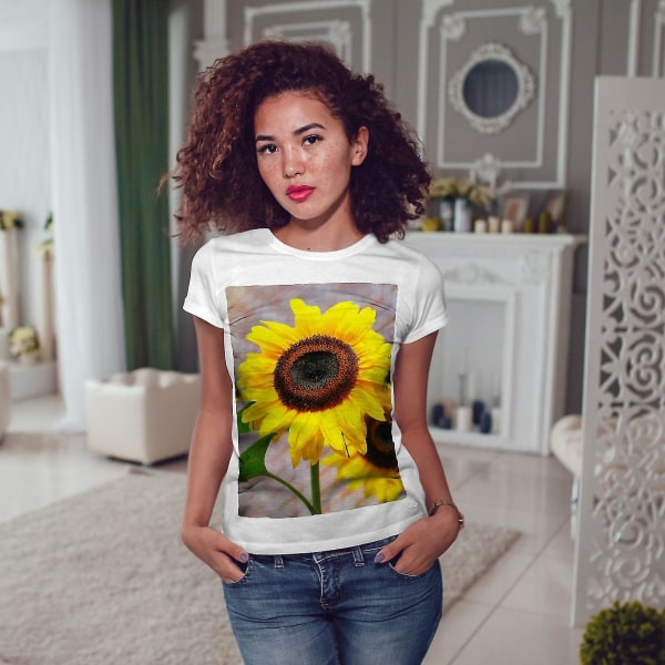 Sunflower Photo Nature Women Whitet-shirt M