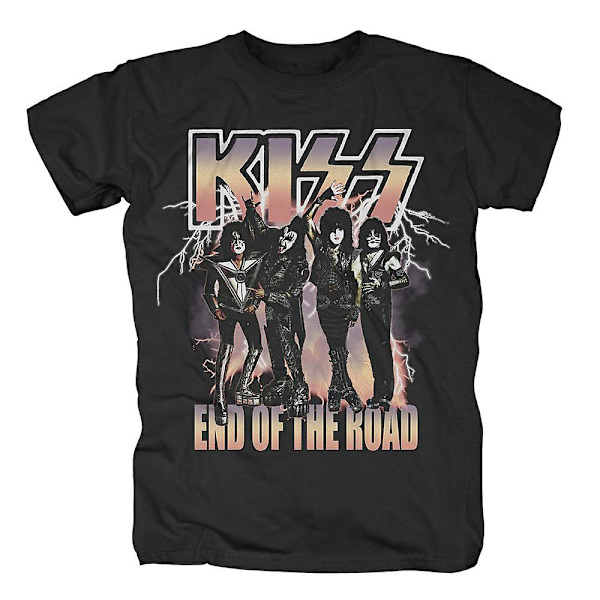 Kiss End Of The Road Lightning Retro T-shirt XL