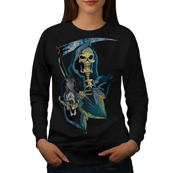 Time Reaper Death Skull Women Blacksweatshirt M