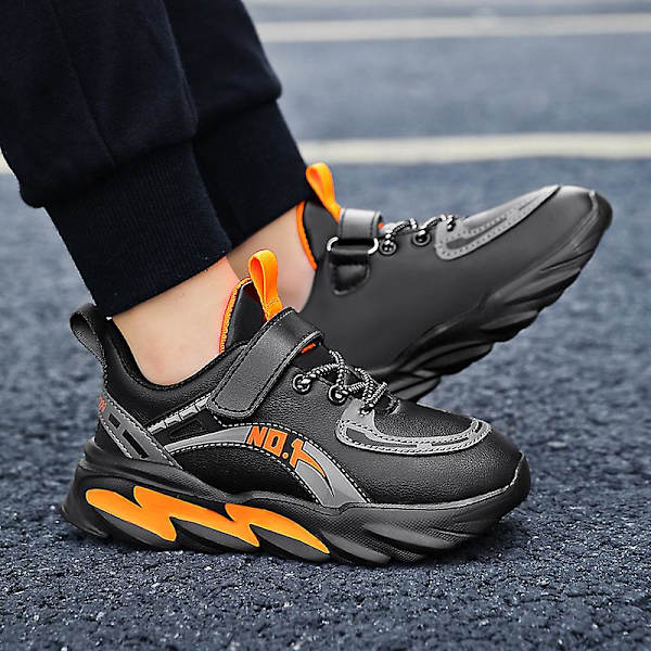 Barnsportskor Bekväma sneakers Löparskor Fr020-1 BlackOrange 39