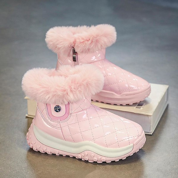 Pojkar Flickor Snöstövlar Vinterstövlar Ankelstövlar Barnstövlar Varm päls Anti-halk 2KK2117 Pink 34