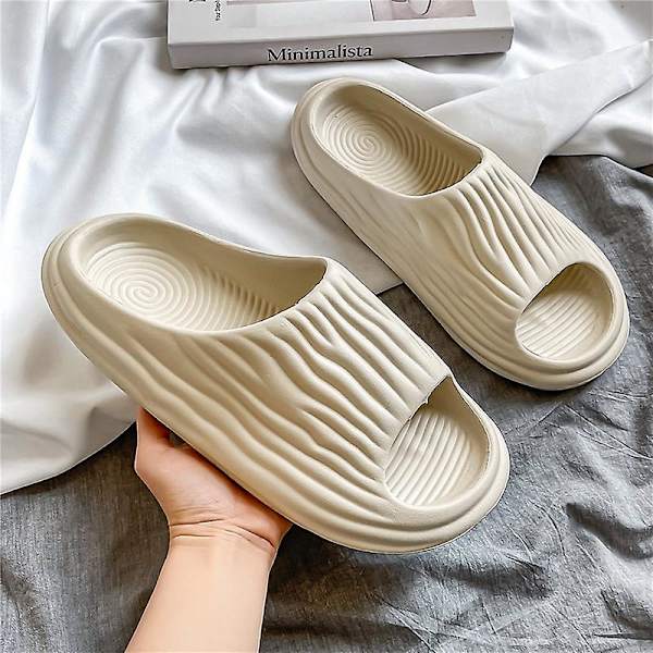 Strandtofflor för män Modesandaler Utomhus Halkfria inomhusskor 3B2038 Beige 40-41