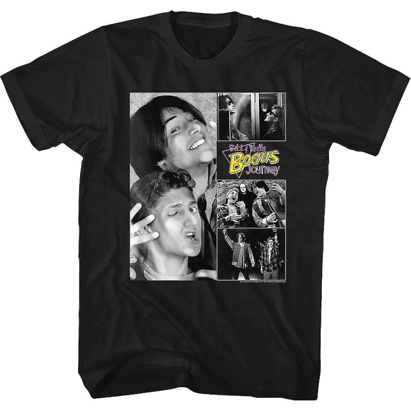 Svart och vit Collage Bill och Teds Bogus Journey T-shirt L