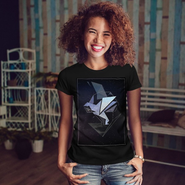 Origami Bird Women Blackt-shirt M