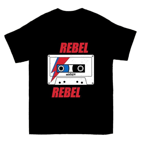 Rebel Rebel Bowie Mixtape Retro Music T-shirt XXL