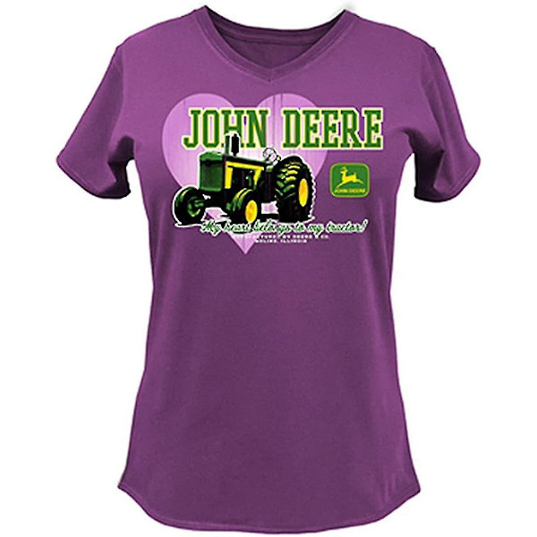 John Deere kortärmad T-shirt med logotyp för damer L