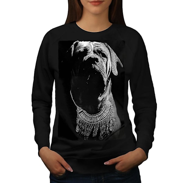 Boxer Dog Face Art Women Blacksweatshirt XL