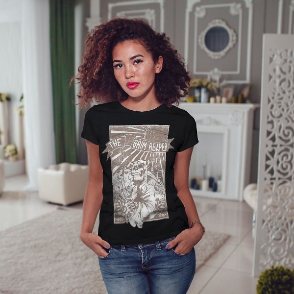 The Grim Reaper Skull Women T-shirt XXL