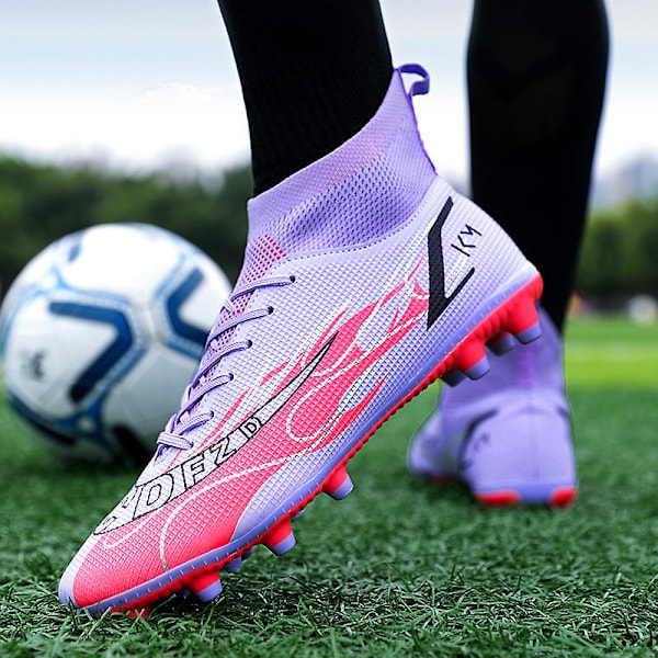Fotbollsskor för män Halkfria fotbollsskor för herr Fotbollsskor Gräs 3A228G Purple 40