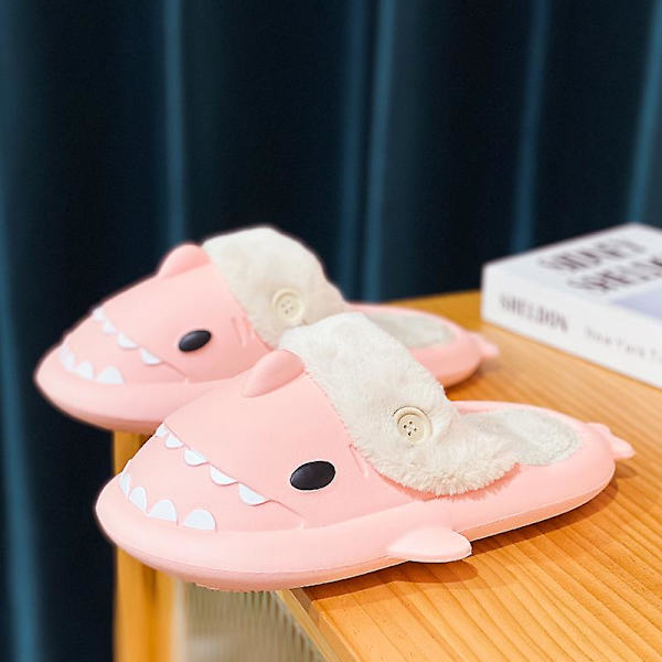 Herr bomullstofflor vinter lätta husskor inomhus utomhus snöskor Pink 40-41