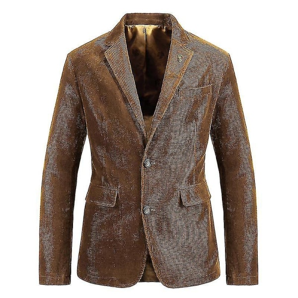 Män Corduroy Blazer Jacka Mäns Vintage Casual Work Wear Manchester kostym Blazer Jacka Sport Coat 3XL