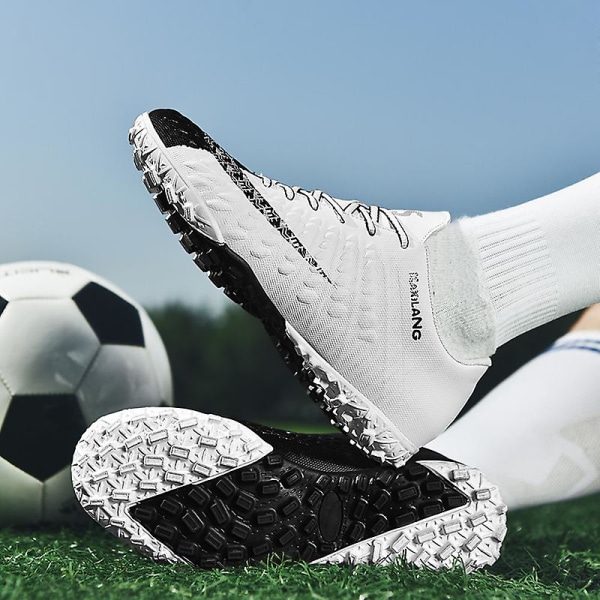 Fotbollsskor för män Fotbollsskor med hög ankel för vuxna Grästräning Sport Skor Sneakers 3B1769-1 BlackWhite 33