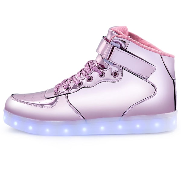 Barnskor Pojkar Led Light Up Skor Pojkar Flickor Sportlöparskor 1600 Pink 34
