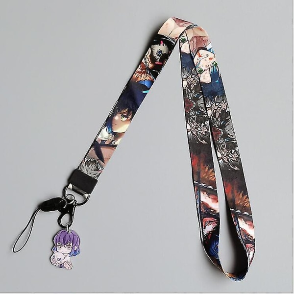 1 Set Demon Slayer Lanyard Kortfodral Kort Halsband Ribbon Id Bil 18