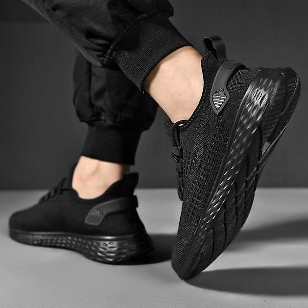 Herr Casual Bekväma Sneakers Andas löparskor 6937 Black 41