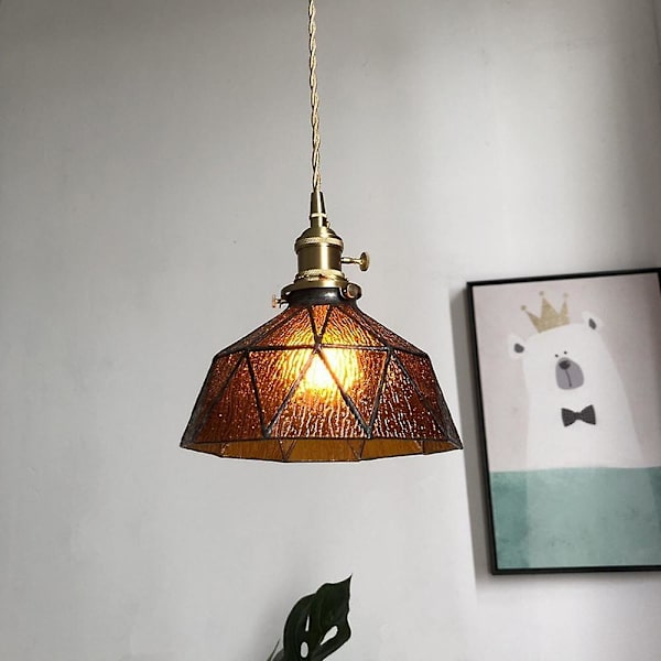 Mässing Glas Ganglampa Veranda Bardisk Restaurang Sovrum Hemvistelse Hotell Balkong Säng