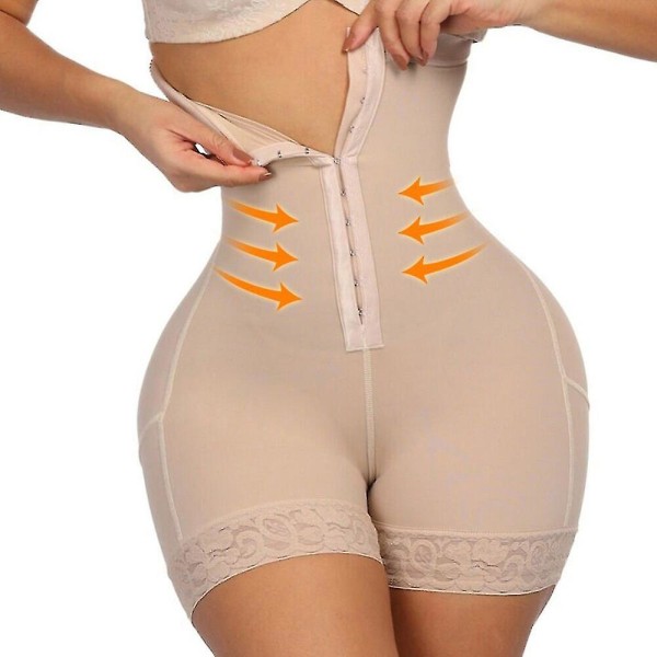 Dam Shapewear Träning Waist Trainer Butt Lifter Magkontroll Plus Size Booty Lift Dragande Underkläder Shaper,beige S