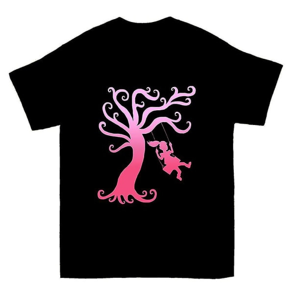 Rosa Girly Tree Swing Silhouette T-shirt L