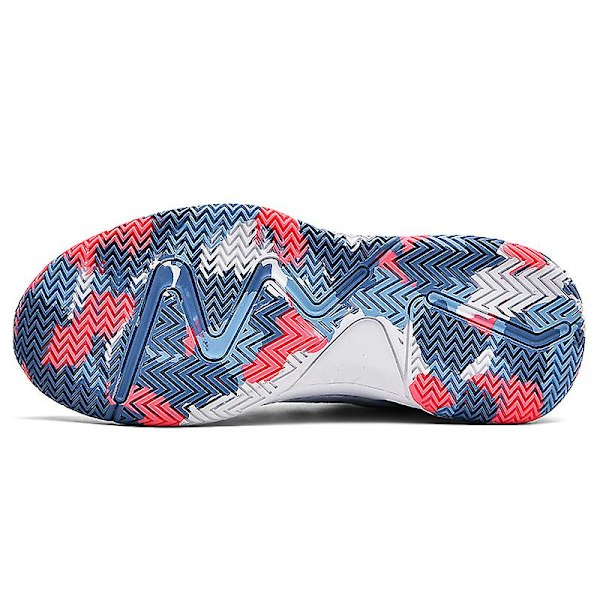 Basketskor för män Mode Halkfria Sneakers Andas Sportskor Yj853 WhiteBlue 41