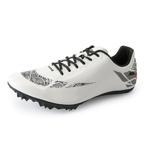 Friidrottsskor för män Spikes Track Race Hoppande Sneakers Professionell löpning Nail Spikes Skor M9018 WhiteBlack 41