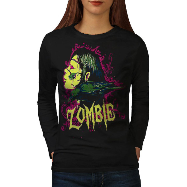 Crow Death Skull Kvinnor Långärmad T-shirt L