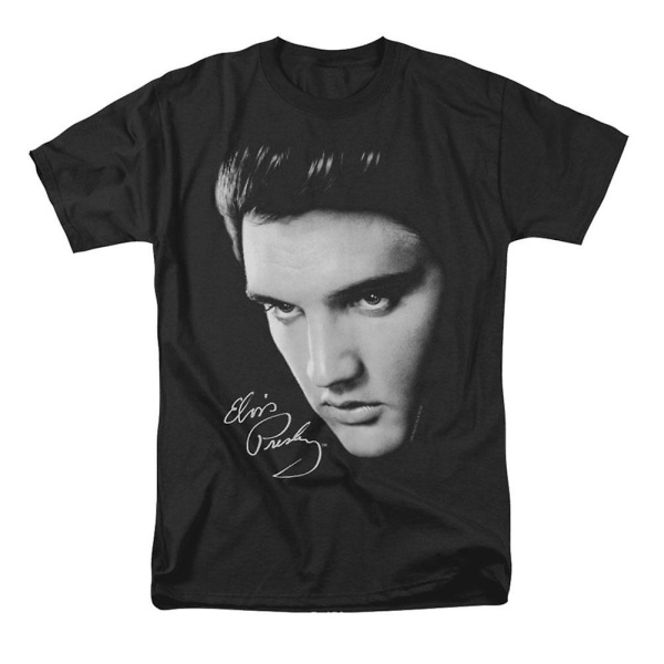 Elvis Presley Face T-shirt Black L
