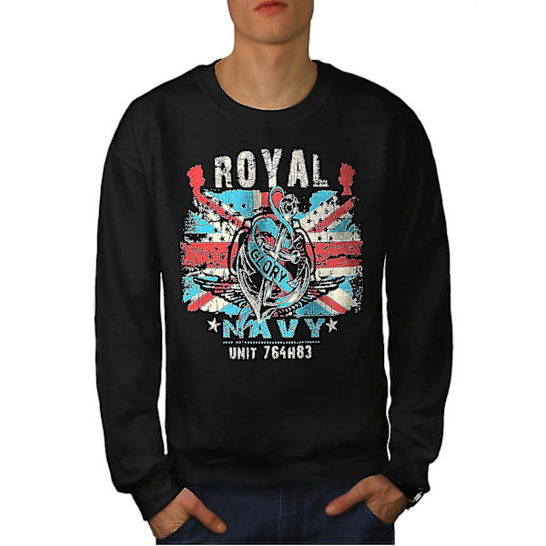 Royal Navy Glory Uk Men Blacksweatshirt | Wellcoda M