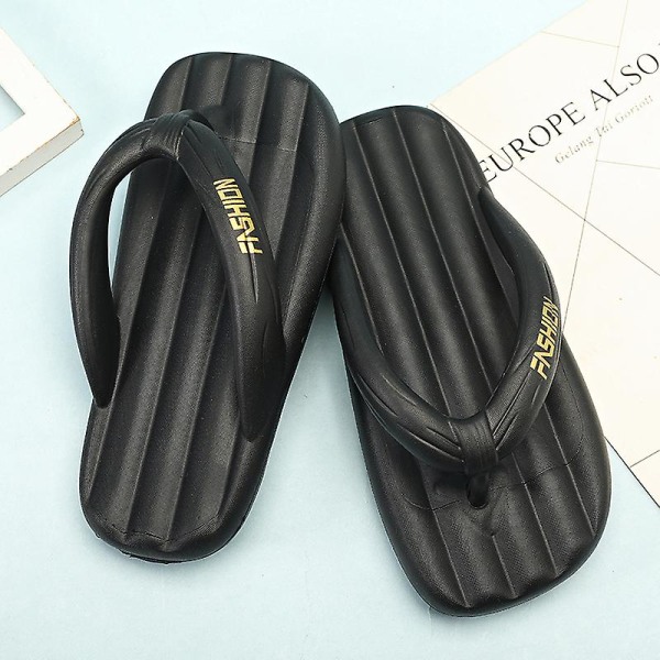 Strandtofflor för män Modesandaler Utomhus Halkfria inomhusskor 3B2811 Black 44-45