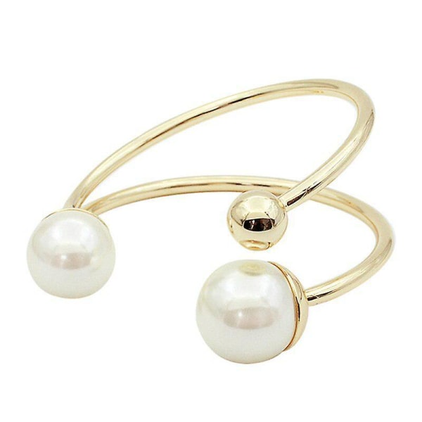 Enkelhet Justerbar Guld Silver Kärleksarmband Pearl Open Cuff Armband Enkla koreanska armband