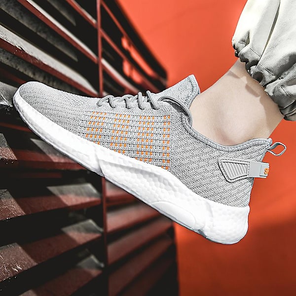Lätta modesneakers för löpning för män 9067 Gray 41