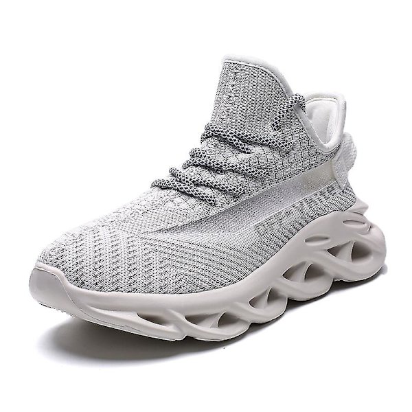 Män Lättviktssneakers Andas löparskor Mode Sportskor 3Dg83 White 44