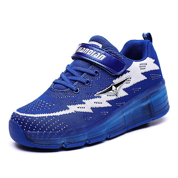 Barnsneakers Dubbelhjulsskor Led Light Skor 802D Blue 35