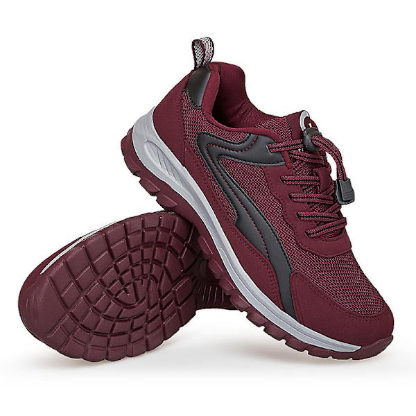 Män Dam Sneakers Andningsbara promenadskor Mode Sportskor Äldre skor Yj9109 Red 40