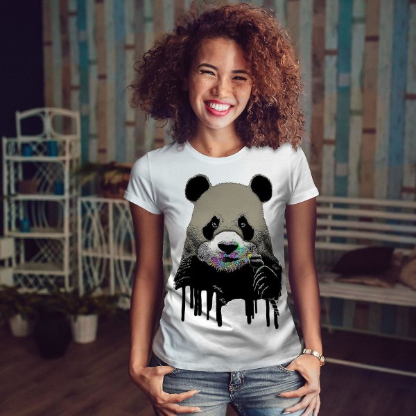 Söt Panda Sweets Animal Women Whitet-shirt S