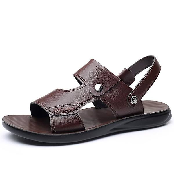 Herrsandaler Mjuka strandskor Surfingsporttofflor Fritidsskor för casual 1808 Brown 41